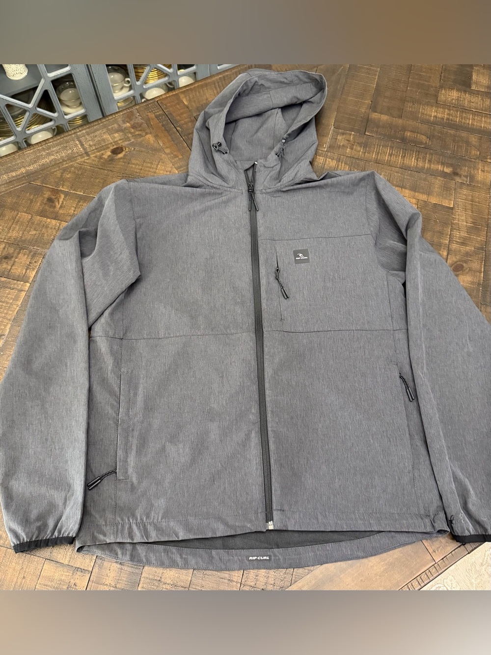 Rip Curl Men's Heather Gray Hooded Performance Jacket
